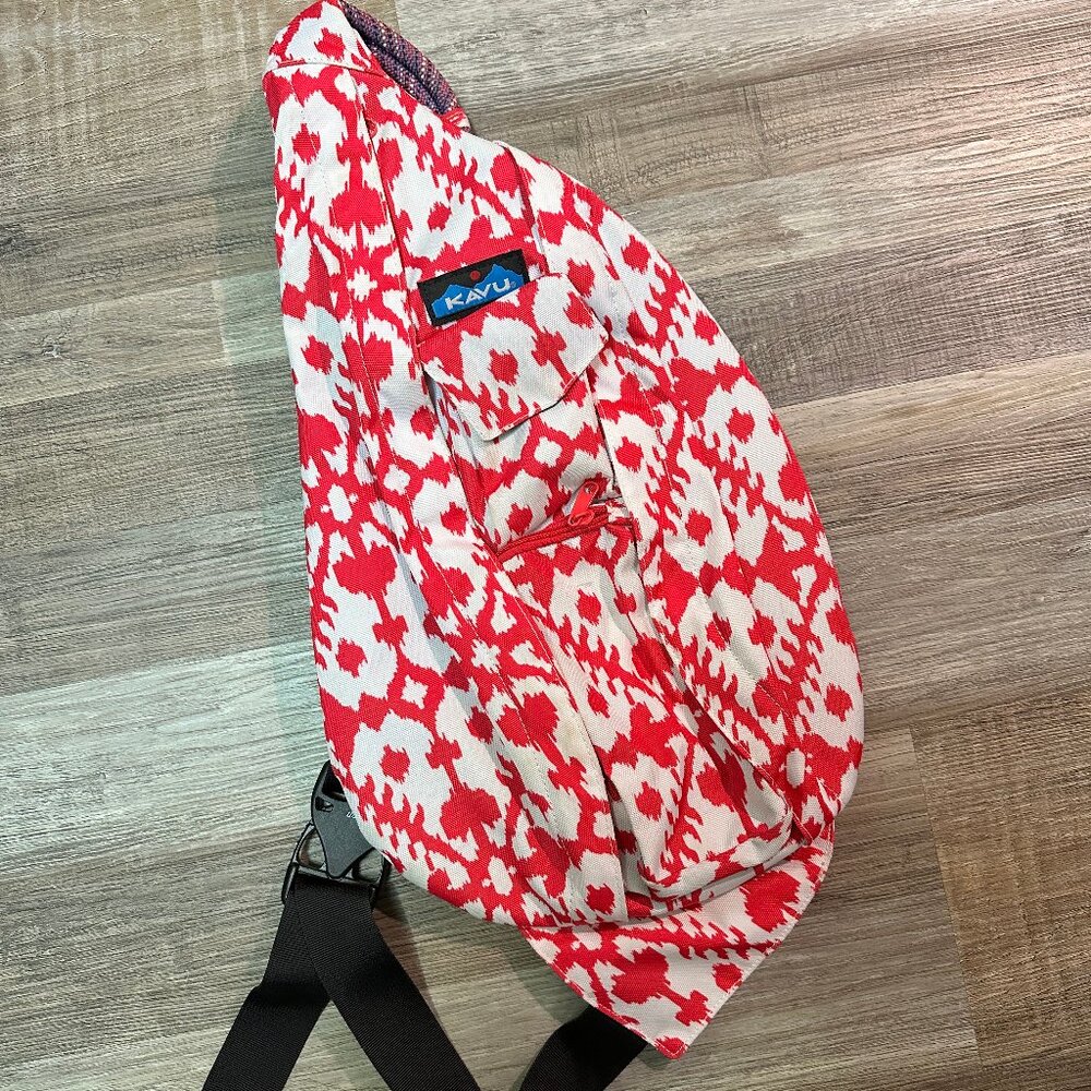 Kavu rope bag, hot pink and white print